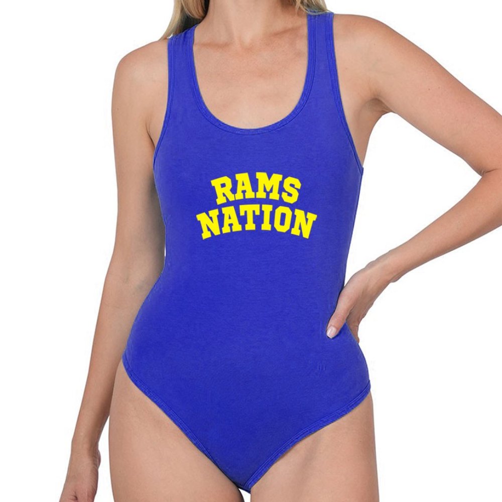 Blue Yellow Rams Nation bodysuit, GO Rams, Rams Mascot, Team Los Angeles